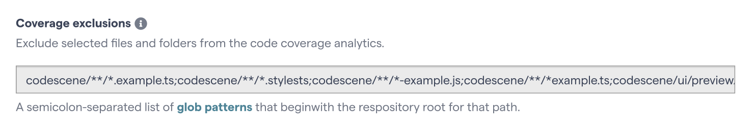 Exclude content from the code coverage gates via CodeScene's project configuration.
